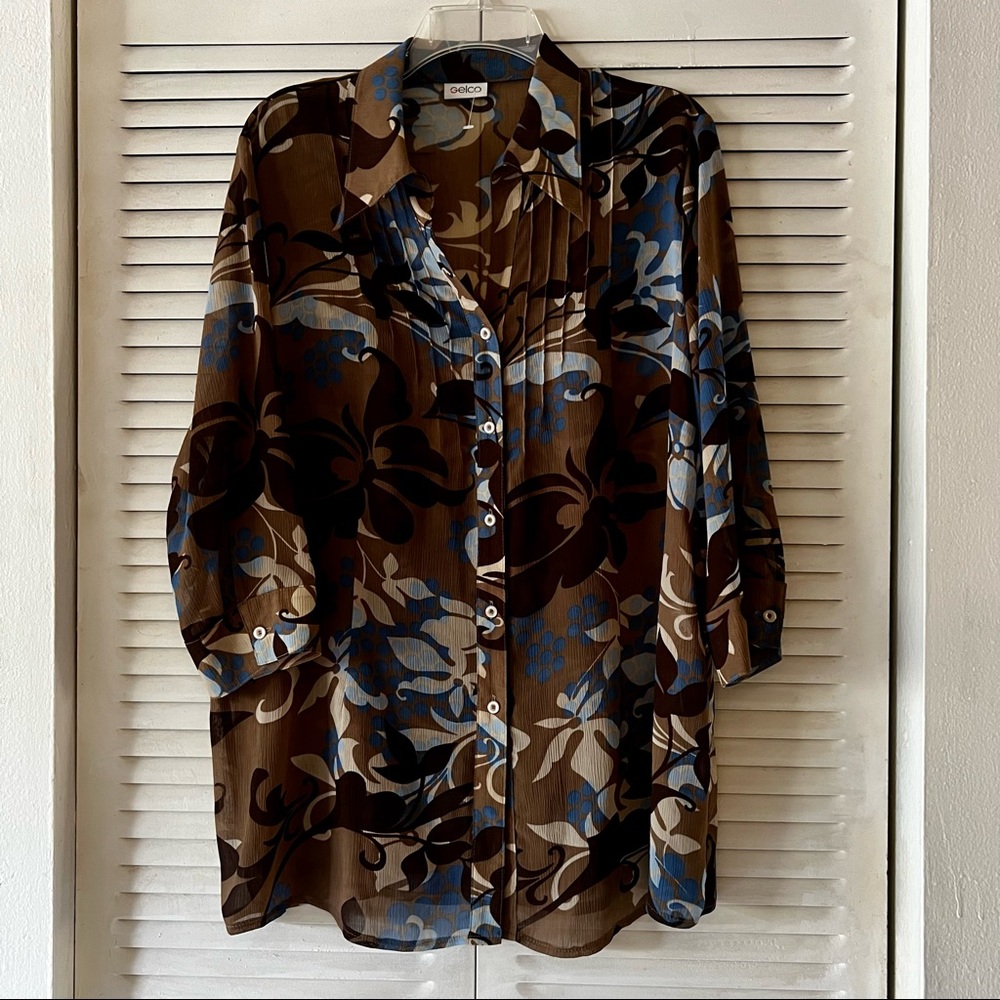 Gelco floral sheer top